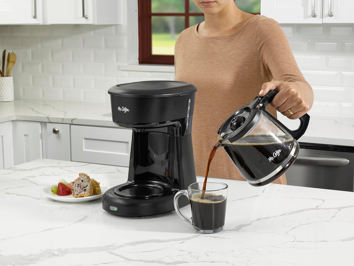 Mr. Coffee 12-Cup Replacement Carafe – Compatible with Mr. Coffee 12 Cup Machines, Glass Pot with Black Handle